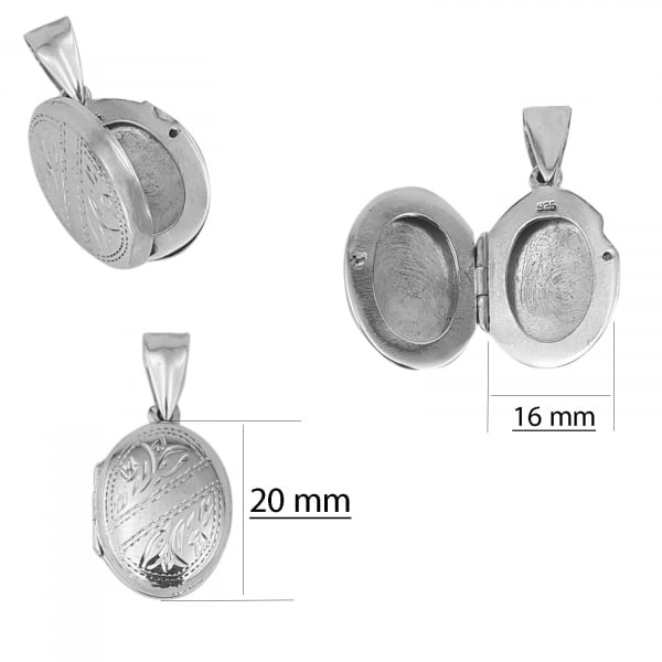 Medalion Argint 925% care se deschide, de forma ovala [3]