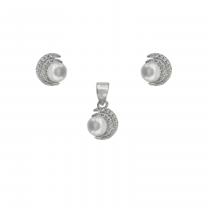 Set Argint cu zirconia si perla de cultura,cod 2364 [0]