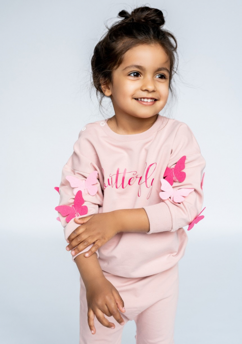 Bluza fetite Roz Butterfly [3]