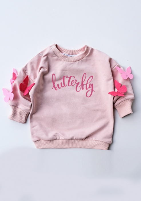 Bluza fetite Roz Butterfly [2]