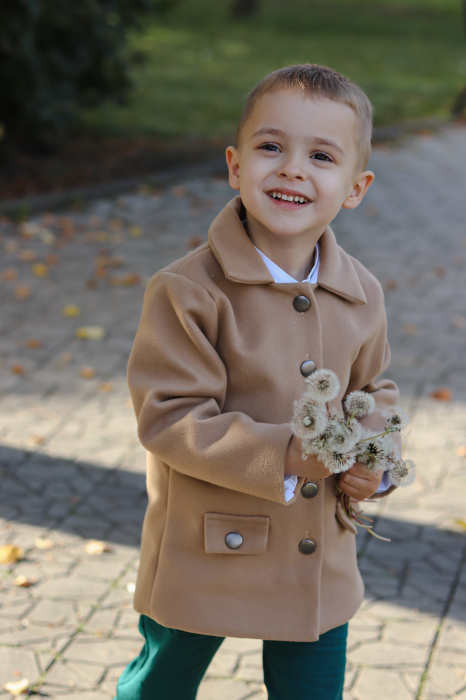 Palton baietei Carol Beige [2]