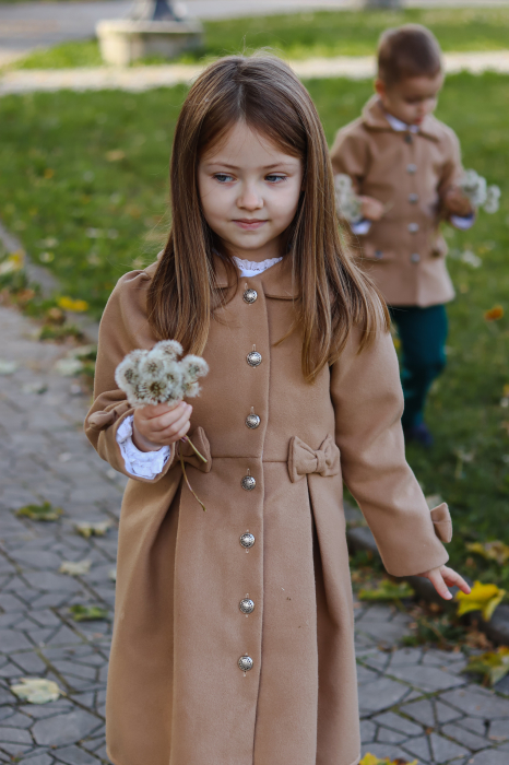 Palton fetite Amelie Beige [8]