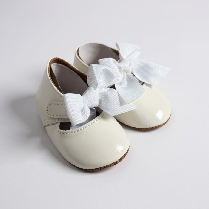 Pantofi fetite botez albi fundita [1]