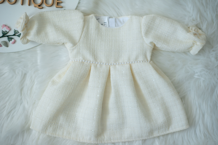 Rochie fetite botez stofa Ivory [6]