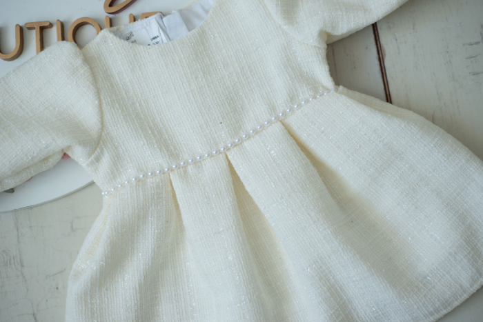 Rochie fetite botez stofa Ivory [5]