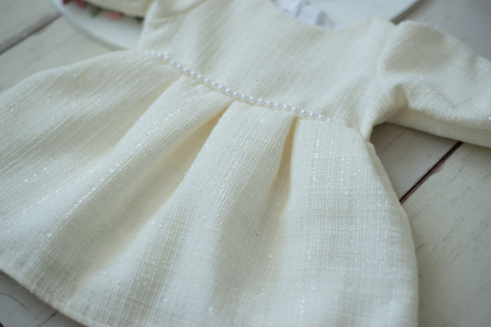 Rochie fetite botez stofa Ivory [4]