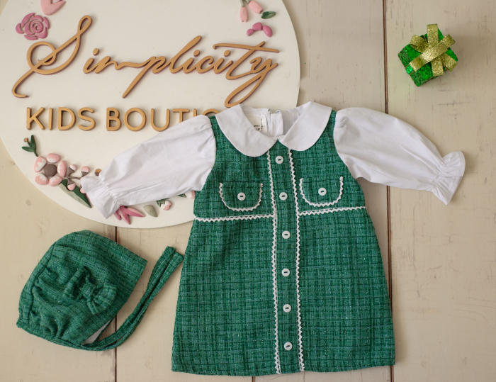 Rochie fetite botez stofa Green [3]