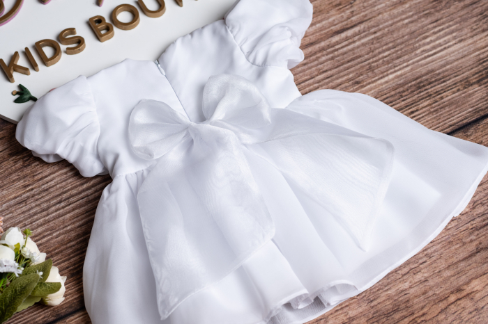 Rochie botez fetite Milla alba [3]