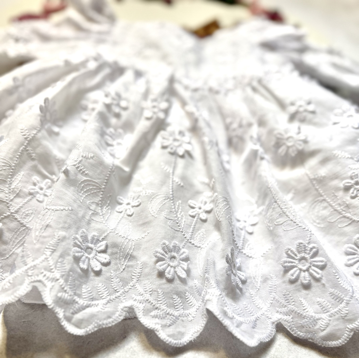 Rochie botez fetite alba floricele [2]