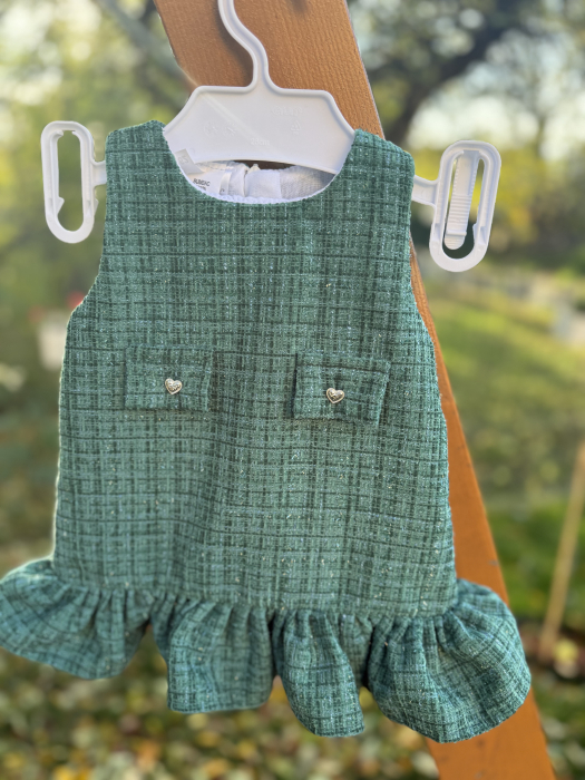 Sarafan fetite stofa verde [1]