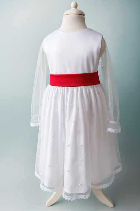 Rochita fetite Rachel - alb - rosu 110 [2]