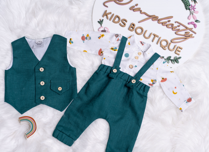 Set botez baietei Space - Verde [2]