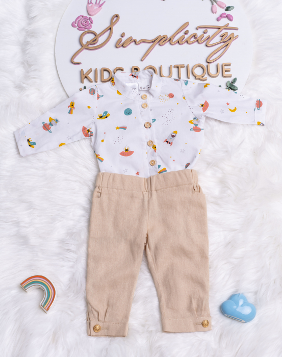 Set botez baietei Space beige [4]