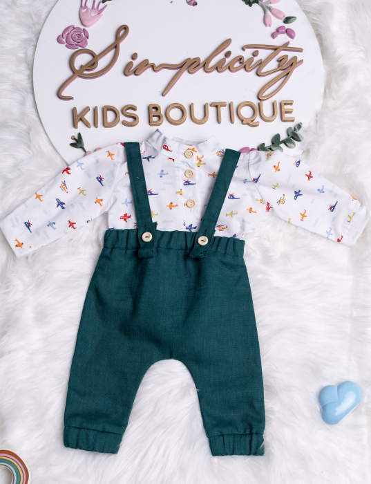 Set botez baietei Plain - Verde [3]