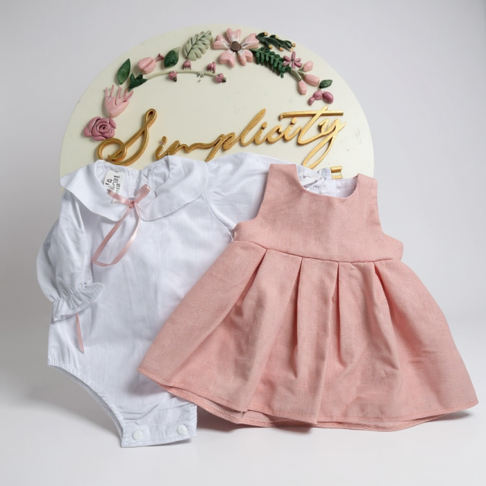 Set pentru fetite Sarafan roz si camasa [2]