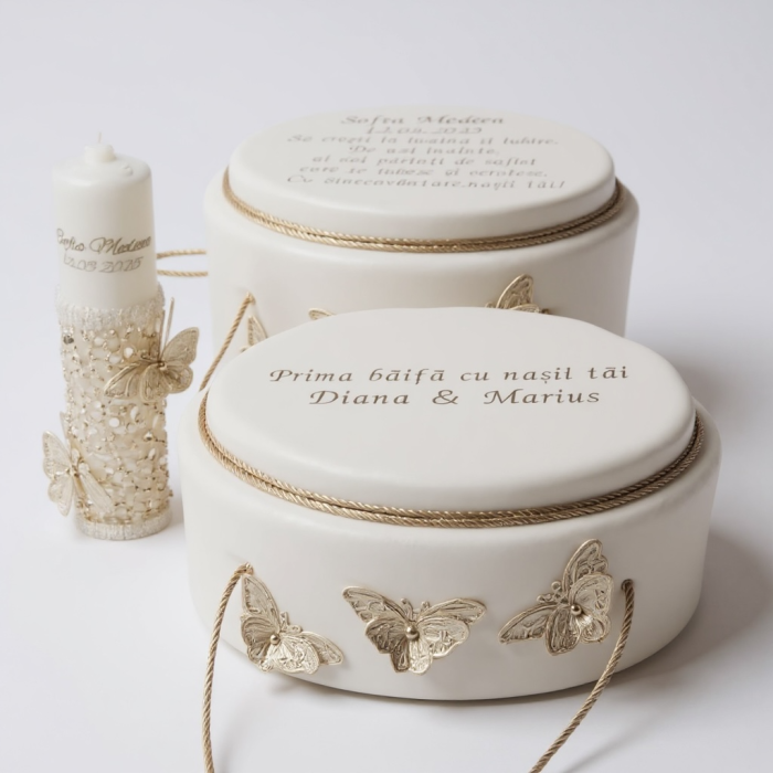 Trusou botez Luxury White Butterfly [2]