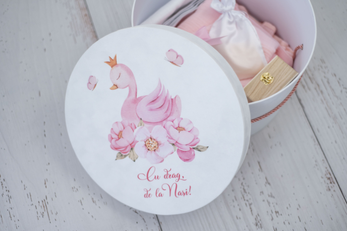 Trusou botez Swan pink [5]
