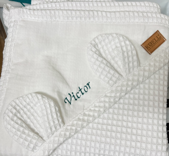 Trusou Pure White din muselina si bumbac gofra - livrare rapida [2]