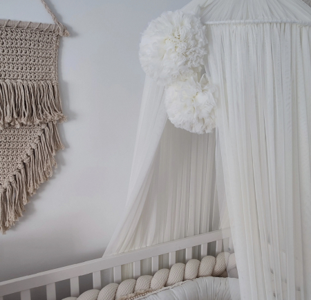 Baldachin din tull White -  prindere in tavan [1]