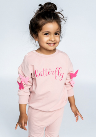 SPECIAL PRICE - Bluza fetite Roz Butterfly