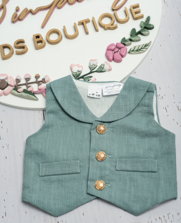 Costum botez băieți menta  - 3 piese [1]