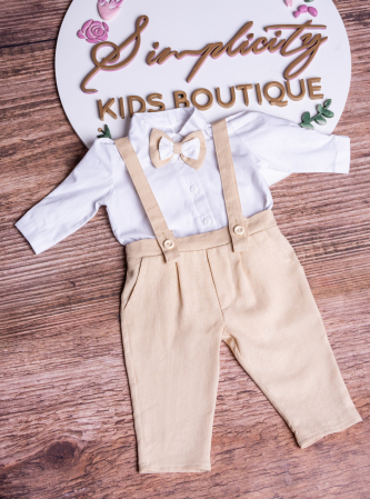Botez Baietei - Costum botez Martin crem
