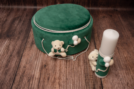 Cufere botez si lumanari - Cufar botez luxury Verde