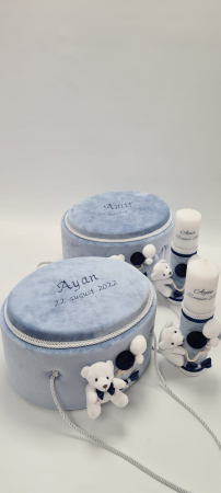 Cufere botez si lumanari - Cufar botez luxury Blue