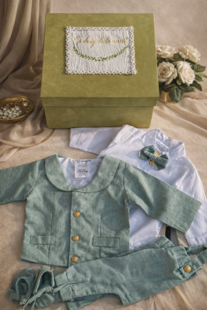 Trusouri botez baieti - Pachet - Trusou botez + Costum Mint