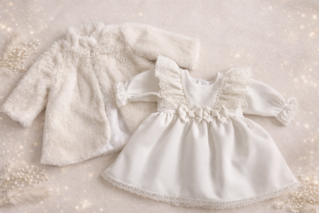 Palton fetite din blanita alba [2]