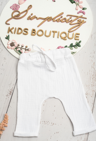 Pantaloni - Pantalon Muselina white