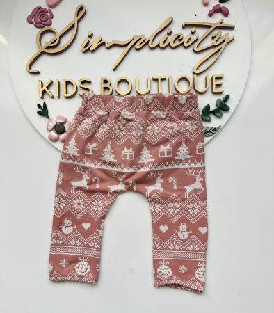 SPECIAL PRICE - Pantaloni fetite Christmas Pink