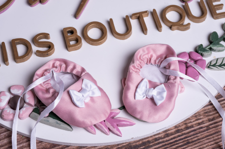 Bentite si incaltaminte - Papucei Bebelus Pink - tafta