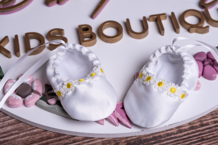 Bentite si incaltaminte - Papucei Bebelus White Flower