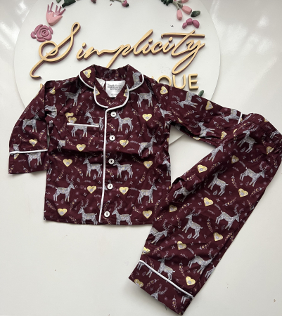 SPECIAL PRICE - Pijama Reindeer Burgundy