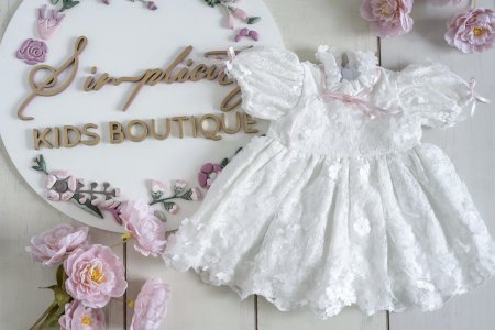 Fetite  - Rochie botez Agnes White