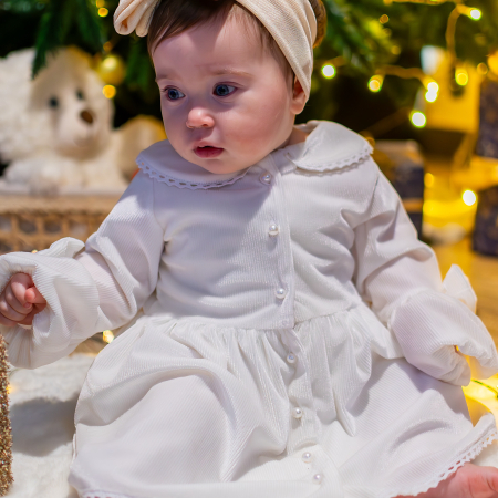 Fetite - Rochie botez fetite Angel din catifea moale