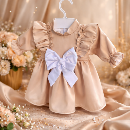 Rochii - Rochie botez fetite Sandra crem