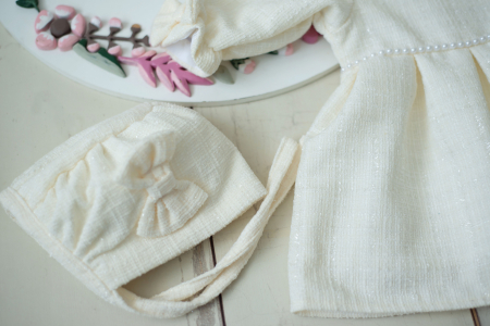 Rochie fetite botez stofa Ivory [2]