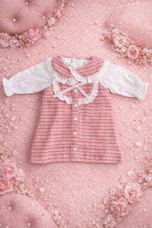 Winter Sale ✅ - Rochie fetite botez stofa Pink