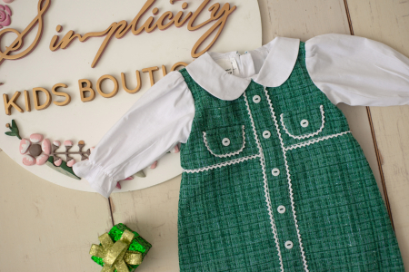Rochie fetite botez stofa Green [1]