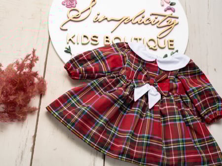 Colectie de Craciun - Rochie fetite carouri 110,116