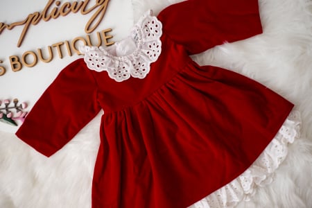 Rochie fetite catifea Cherry Rosu [1]