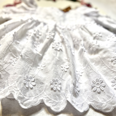 Rochie botez fetite alba floricele [1]
