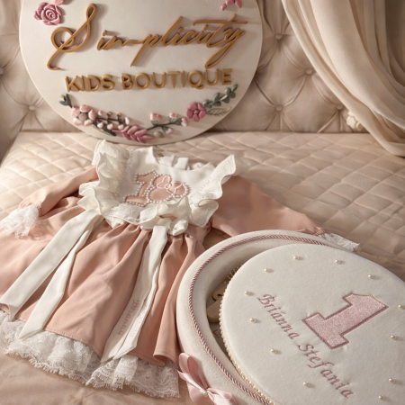 Rochii - Set pentru fetite prima aniversare - rochie +tavita