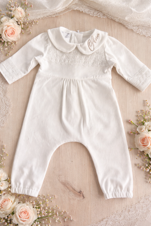 Salopete - Salopeta bebelusi bumbac alba