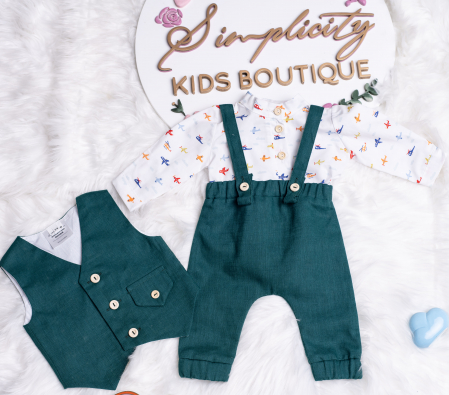 Botez Baietei - Set botez baietei Plain - Verde