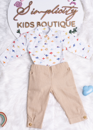 Botez Baietei - Set botez baietei Plain beige