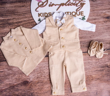 Set botez baieti Billy beige [1]