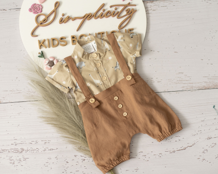 Colecția de Vara - Set Botez Giraffe Summer Brown